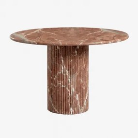 Ronde Eettafel Ø120 Cm In Natuurlijk Steen Grosseto Rood Marmer Chigan - Sklum