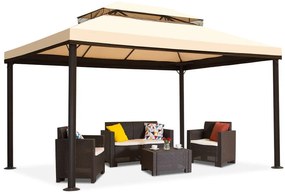 Crèmekleurig tuinpaviljoen Valencia 4x4 m Garden Point