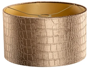 Velours lampenkap krokodil dessin met gouden binnenkant 35/35/20 Klassiek / Antiek rond