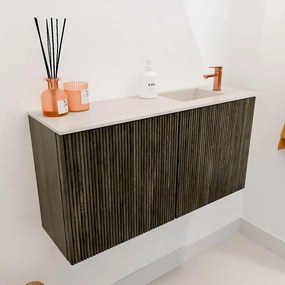Mondiaz Joya DLux 80cm toiletmeubel shadow met wastafel faye rechts 1 kraangat meli