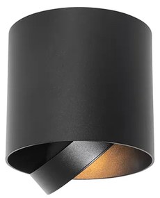 Design opbouwspot zwart draai- en kantelbaar GU10 111mm - Impact