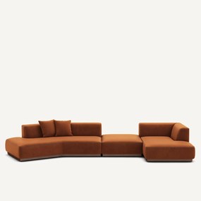 Open hoekbank rechts XL fluweel, JACOPO