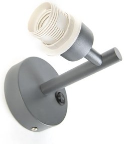 Moderne wandlamp donkergrijs 1-lichts met schakelaar - Combi