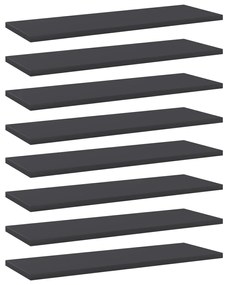 vidaXL Wandschappen 8 st 60x20x1,5 cm spaanplaat grijs