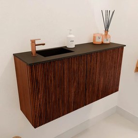 Mondiaz Joya 80cm toiletmeubel ruby met wastafel faye links 1 kraangat urban