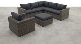 Atlanta wicker loungeset 5-delig – Organic grey - Garden impressions