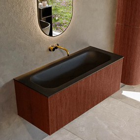 Mondiaz Kurve 110cm badmeubel ruby met 1 lade en wastafel big medium midden zonder kraangat urban