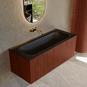 Mondiaz Kurve 110cm badmeubel ruby met 1 lade en wastafel big medium midden zonder kraangat urban
