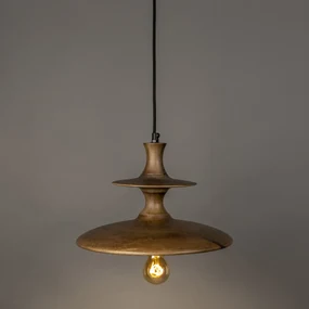Dutchbone Cath S Walnut Houten Hanglamp Walnoot S
