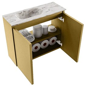 Mondiaz Ture DLux toiletmeubel 60cm oro met wastafel glace links met kraangat