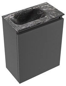 Mondiaz Ture DLux toiletmeubel 40cm dark grey met wastafel lava links met kraangat