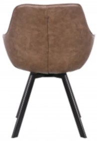 Eetkamerstoel - Ringo - Draaibaar - Lederlook bruin