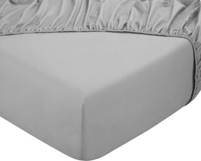 Hoeslaken King - 100% katoensatijn - 140x200 - lichtgrijs