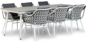 Tuinset 6 personen 240 cm Wicker/Aluminium/Aluminium/polywood/Aluminium/wicker Zwart Lifestyle Garden Furniture Dolphin/Yala