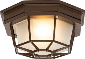 Landelijke plafondlamp roestbruin 21,3 cm IP44 - Bri