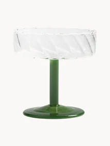 Handgemaakte champagneglazen Twirl van borosilicaatglas, 2 stuks