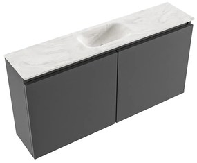 Mondiaz Ture DLux toiletmeubel 100cm dark grey met wastafel ostra midden zonder kraangat