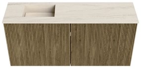 Mondiaz Joya DLux 90cm toiletmeubel dusk met wastafel faye links 1 kraangat meli