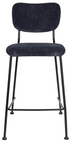 Zuiver Benson Lage Barkruk Stof Donkerblauw