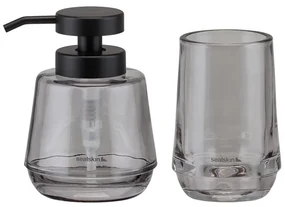 Sealskin Mood Badkamerset - Zeepdispenser 380 ml - Tandenborstelbeker - Grijs 800053