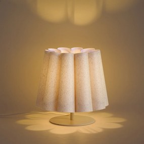 Japandi tafellamp beige met stoffen kap 22cm - Jenni