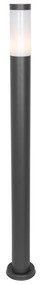 Moderne buitenlamp paal donkergrijs met opaal 110 cm IP44 - Rox