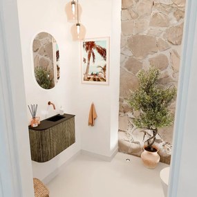 Mondiaz Joya 60cm toiletmeubel ronding links dusk met wastafel faye rechts zonder kraangat urban