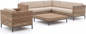 + 10% kassakorting | Hoek loungeset ROUGH | 6 personen | Loungeset Old Teak Greywash | Hoekbank Teakhout | Kees Smit Tuinmeubelen