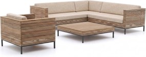 Hoek loungeset ROUGH | 6 personen | Loungeset Old Teak Greywash | Hoekbank Teakhout | Kees Smit Tuinmeubelen