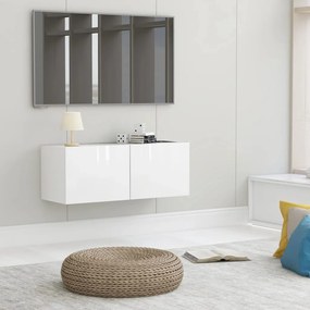 vidaXL Tv-meubel 80x30x30 cm bewerkt hout hoogglans wit