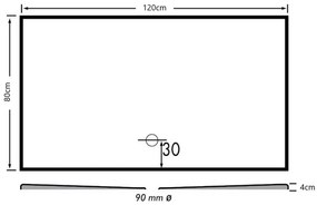 Xenz Flat douchevloer 120x80x4cm edelweis