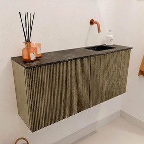 Mondiaz Joya DLux 90cm toiletmeubel dusk met wastafel faye rechts zonder kraangat lava