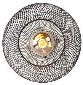 Moderne plafondlamp zwart 30 cm - Mesh Ball