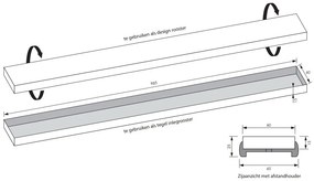 Brauer los multifunctioneel tegelinlegrooster 100cm RVS geborsteld