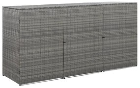 vidaXL Containerberging driedubbel 229x78x120 cm poly rattan antraciet