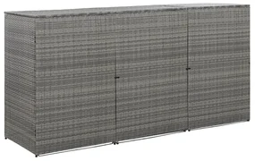 vidaXL Containerberging driedubbel 229x78x120 cm poly rattan antraciet