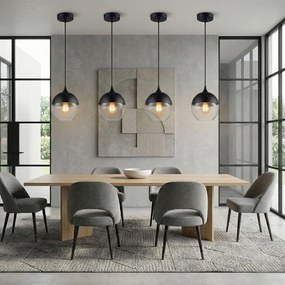 Hangende glazen plafondlamp Zenit A Zwart