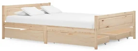 vidaXL Bedframe met 4 lades massief grenenhout 160x200 cm