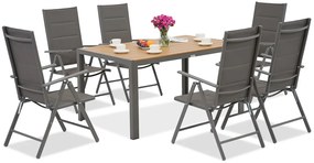 Verona Wood aluminium tuinset voor 6 personen Garden Point grijs