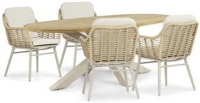 Tuinset 4 personen 200 cm Aluminium/rope Taupe Coco Antoni/Brookline