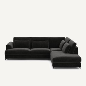 Omvormbare hoekbank rechts in chenille fluweel, Marsile