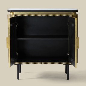 Ovaal Dressoir Goud Met Ribbels - 80x40x80cm.