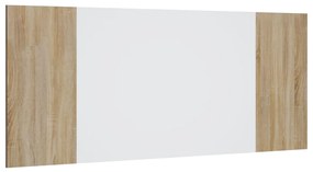 vidaXL Hoofdbord 200x1,5x80 cm bewerkt hout wit en sonoma eikenkleurig
