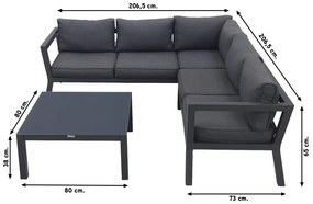 Calgary aluminium loungeset - Carbon