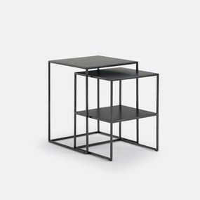 Set van 2 Miva metalen en stalen mimi bijzettafels