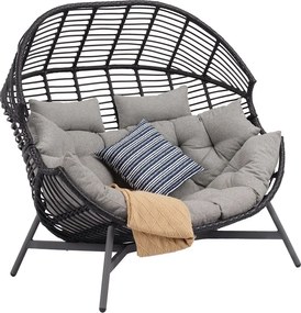 Aluminium tuinligstoel voor 2 personen Tulum Garden Point antraciet
