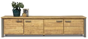TV dressoir (210cm - 4 deuren) Steelwood - Seasoned Brown