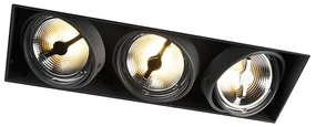 Grote Inbouwspot zwart AR111 trimless 3-lichts - Oneon Design, Industriele / Industrie / Industrial, Landelijk, Modern QR111 / AR111 / G53 Binnenverlichting Lamp
