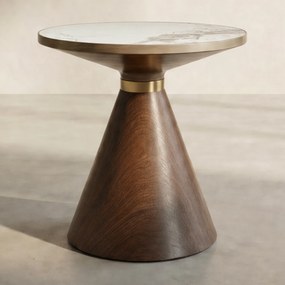 Ronde Bijzettafel Marmer - 50 X 50cm.