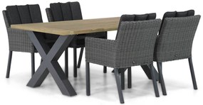 Tuinset 4 personen 180 cm Wicker Grijs Garden Collections Oxbow/Cardiff